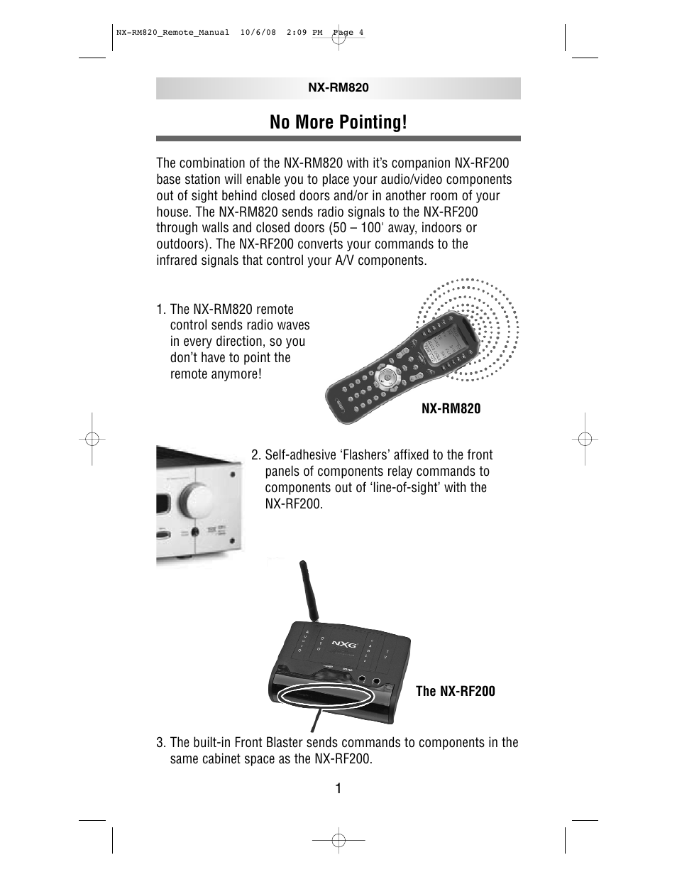 No more pointing | NXG Technology NX-RM820 User Manual | Page 4 / 18