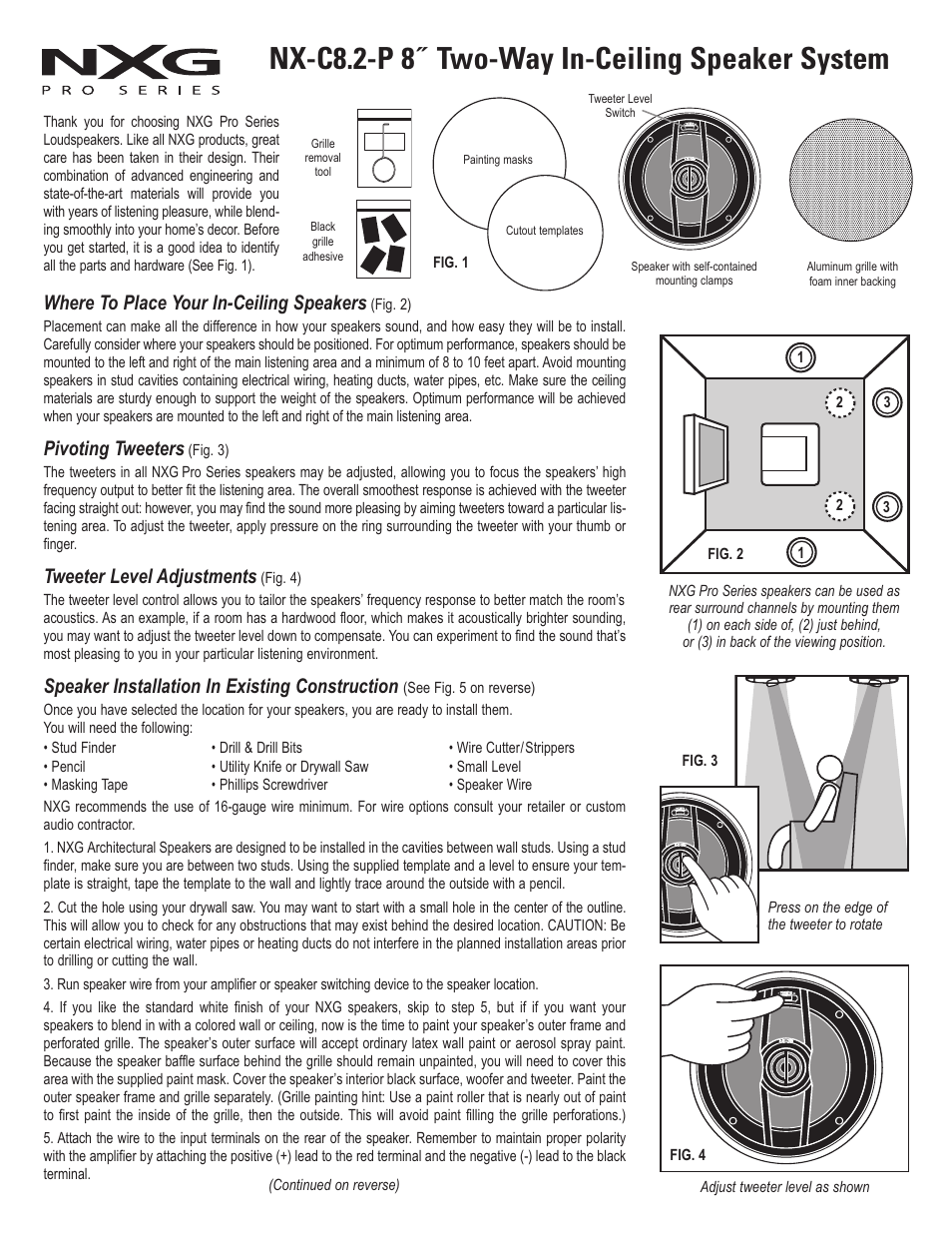 NXG Technology NX-C8.2-P User Manual | 2 pages