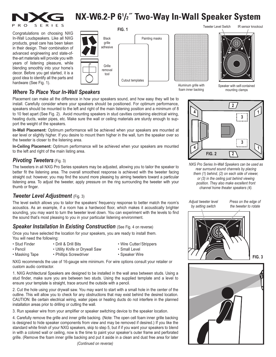 NXG Technology NX-W6.2-P User Manual | 2 pages