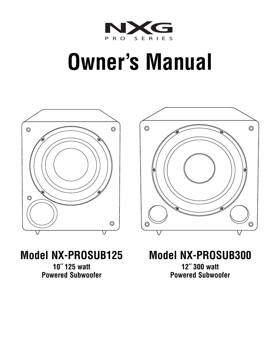 NXG Technology NX-PROSUB125/NX-PROSUB300 User Manual | 8 pages