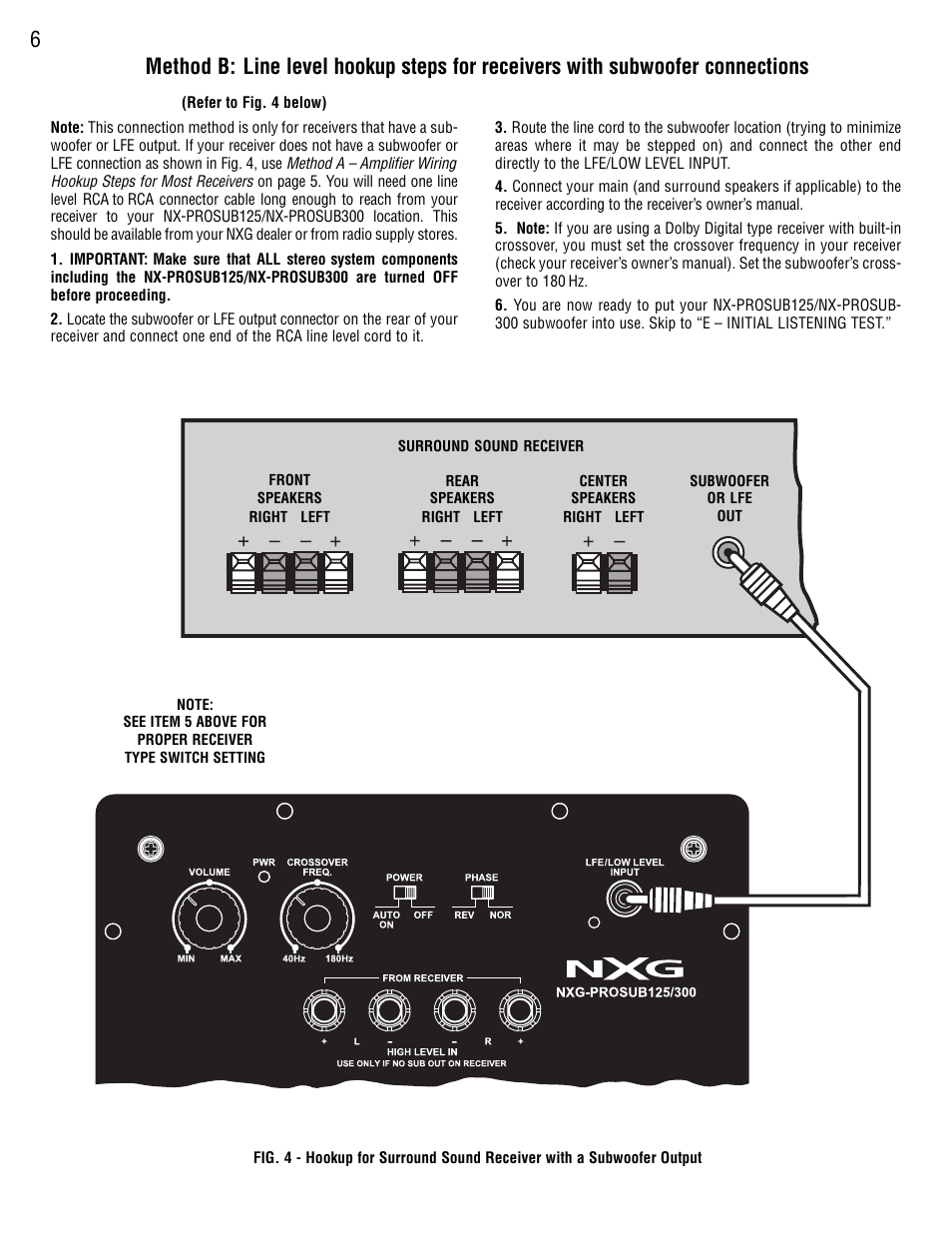 NXG Technology NX-PROSUB125/NX-PROSUB300 User Manual | Page 6 / 8