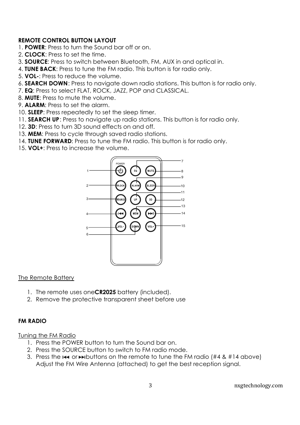 NXG Technology NX-SOUNDBAR-40 User Manual | Page 5 / 10