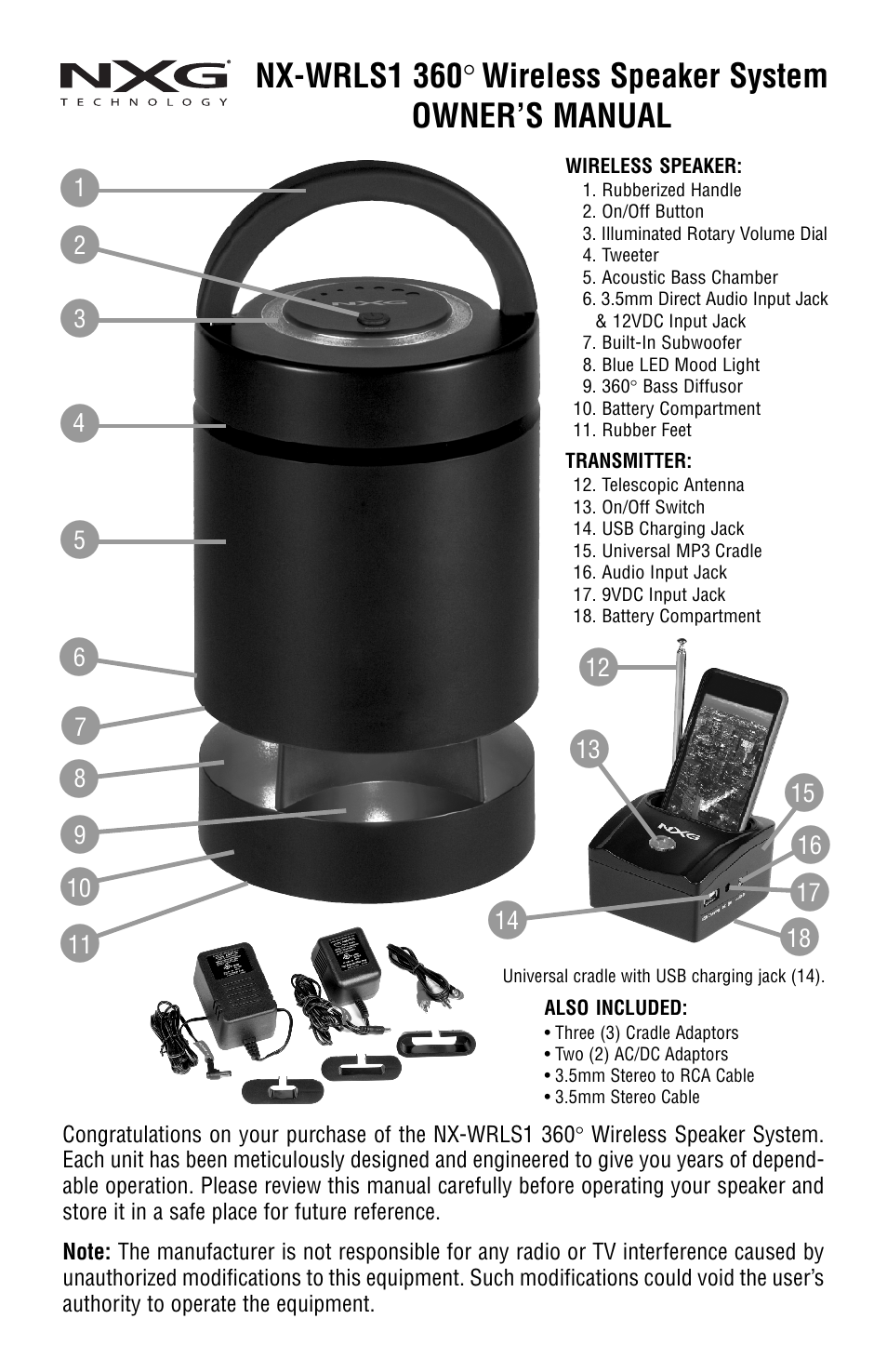 NXG Technology NX-WRLS1 User Manual | Page 2 / 7