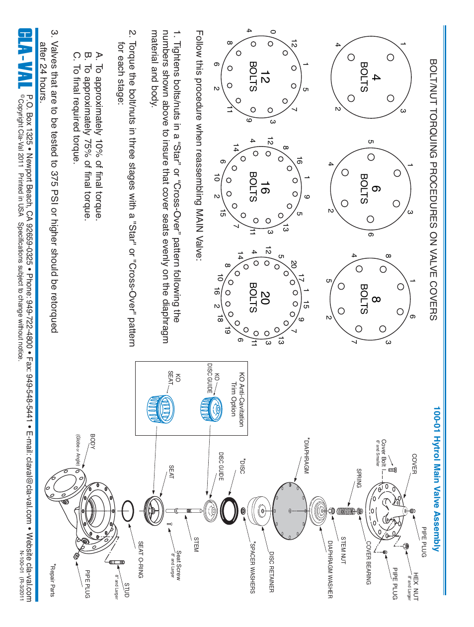 Cla - val | Cla-Val 90-01H/690-01H Technical Manual User Manual | Page 14 / 29