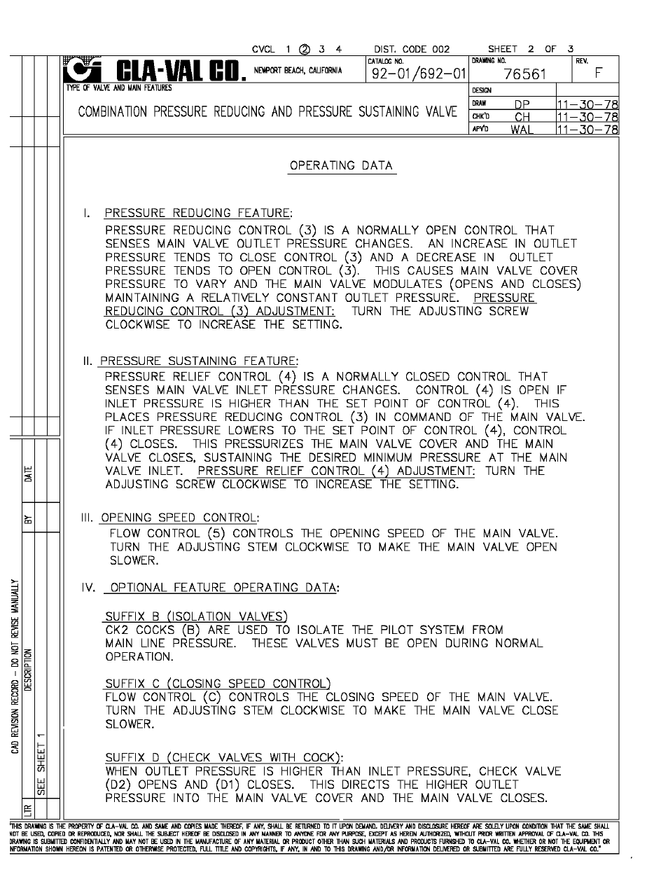 Cla-Val 92-01/692-01 Technical Manual User Manual | Page 3 / 28