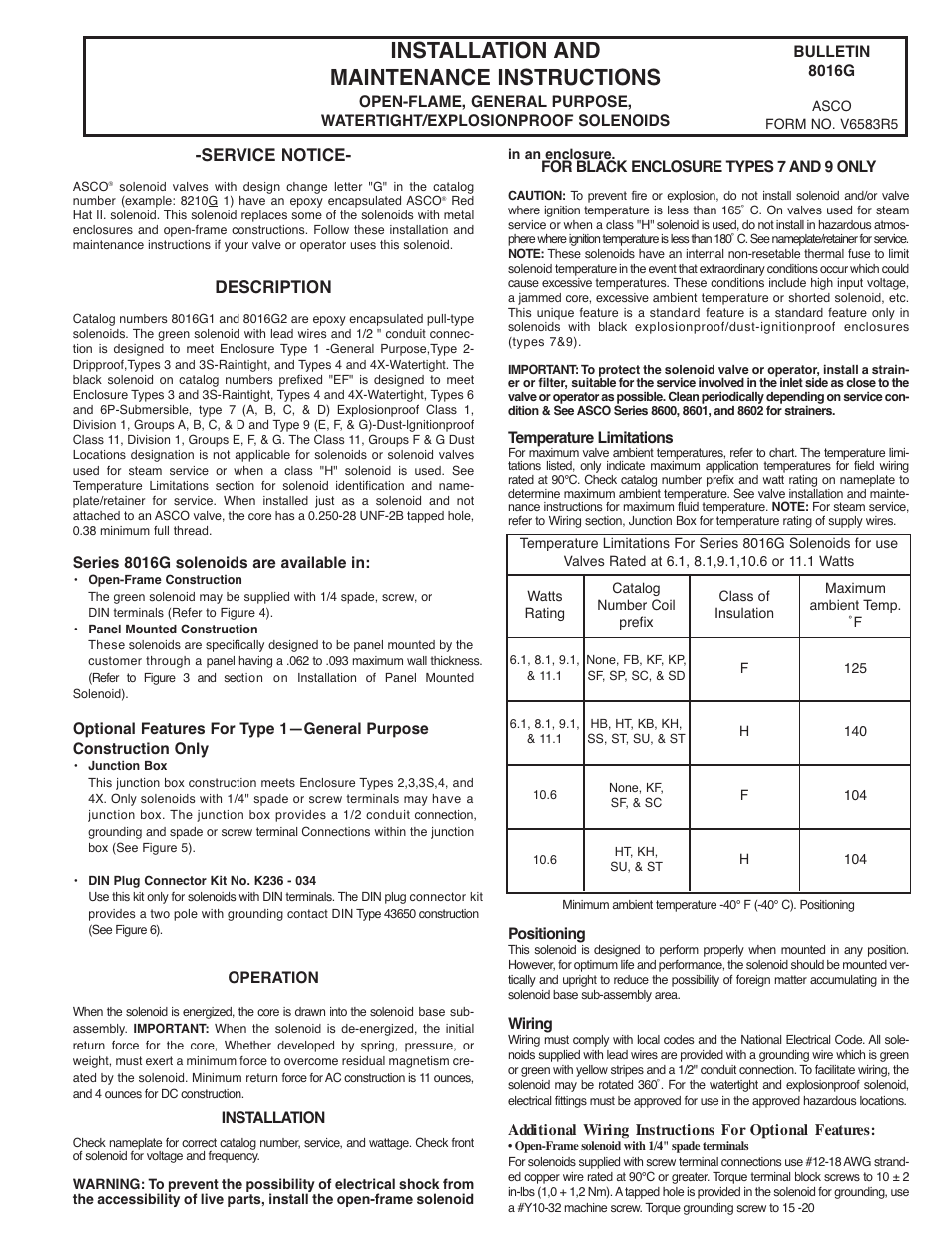 Installation and maintenance instructions, Service notice, Description | Cla-Val 93-01/693-01 Technical Manual User Manual | Page 27 / 42