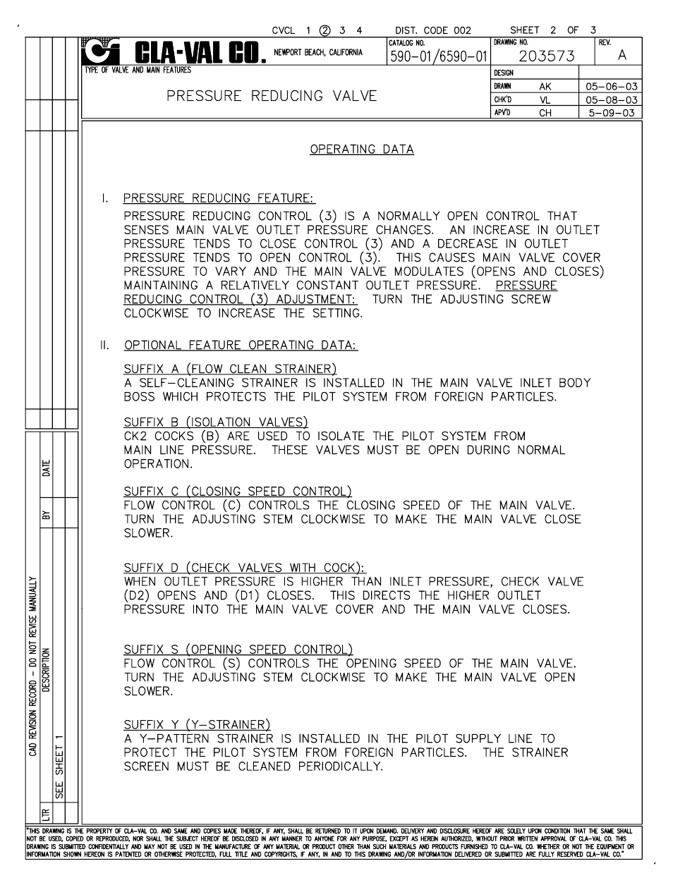 Cla-Val 590-01/6590-01 Technical Manual User Manual | Page 3 / 21