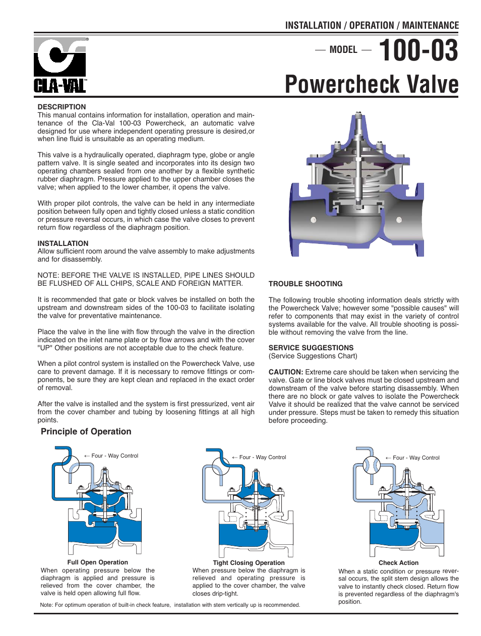 Powercheck valve | Cla-Val 60-11/660-11 Technical Manual User Manual | Page 5 / 27