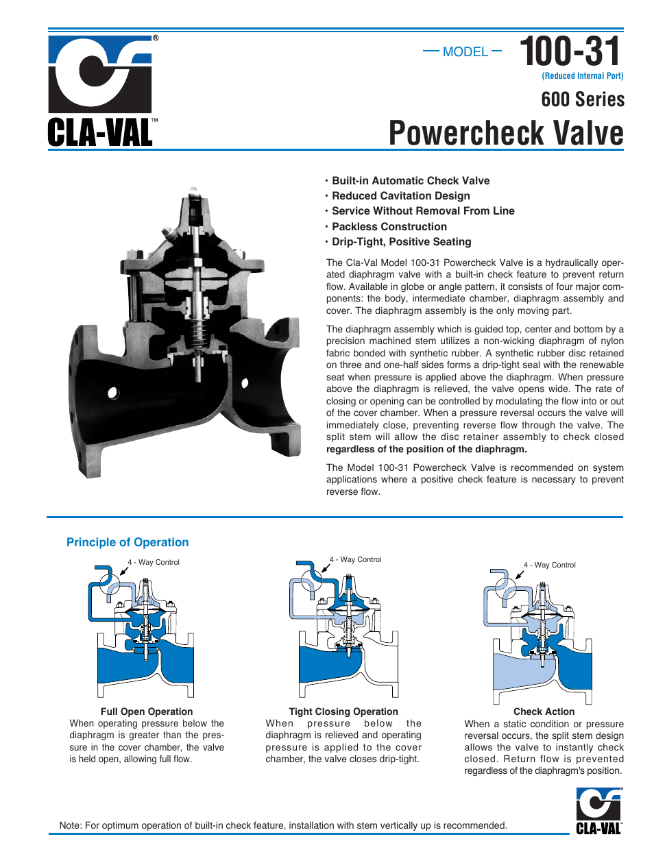 Powercheck valve, 600 series | Cla-Val 60-73/660-73 Technical Manual User Manual | Page 13 / 36