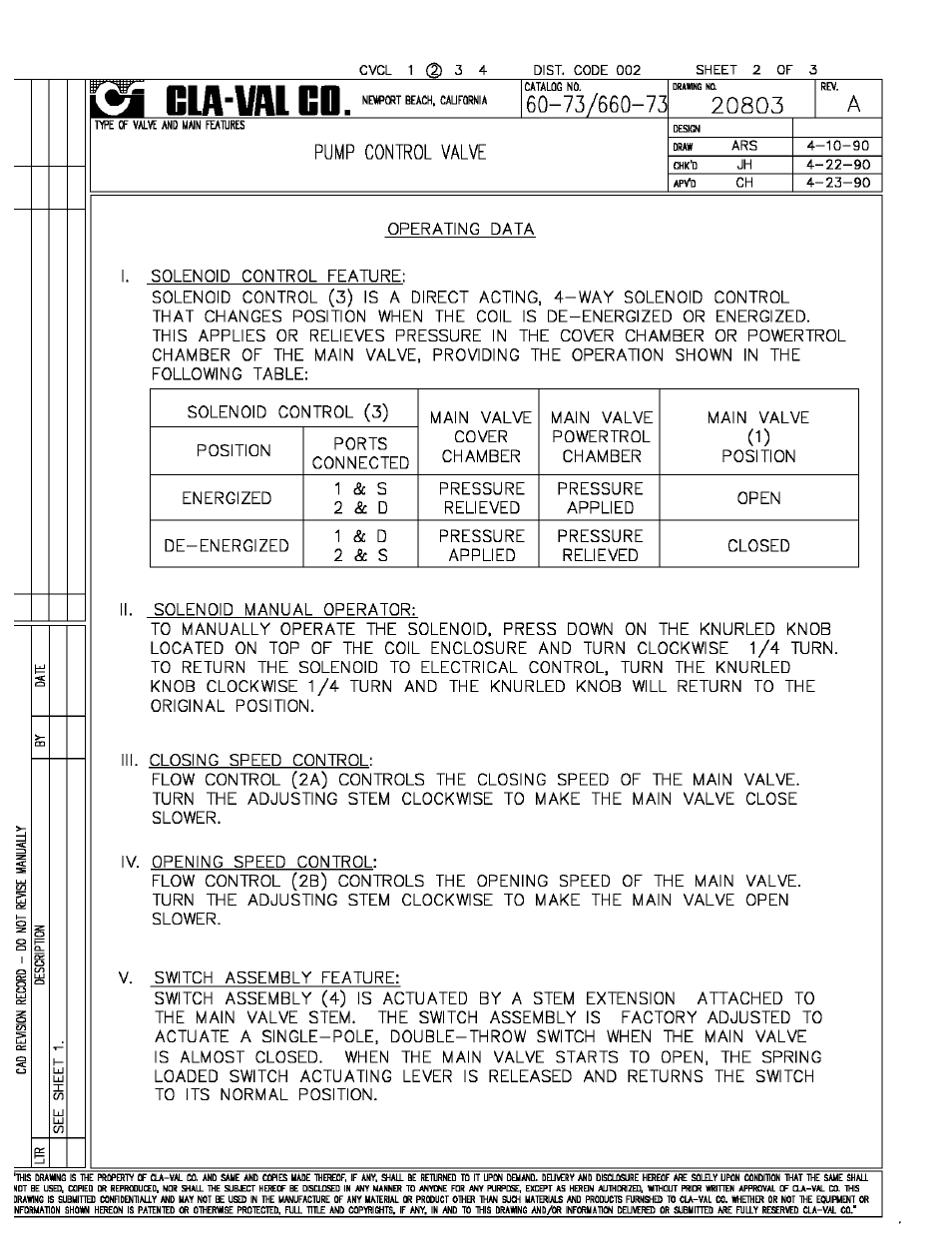 Cla-Val 60-73/660-73 Technical Manual User Manual | Page 4 / 36