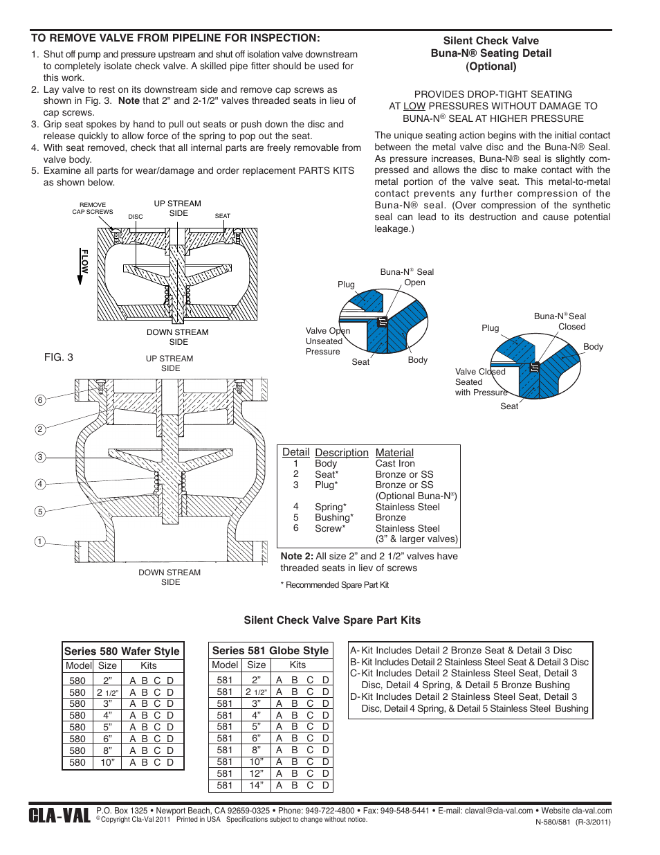 Cla-val | Cla-Val 580 Series User Manual | Page 2 / 2