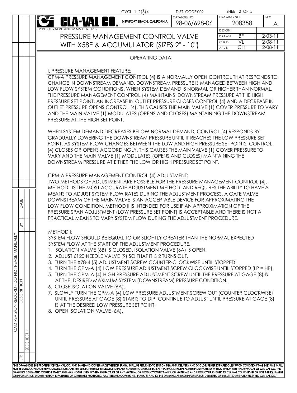 Cla-Val 98-06/698-06 Technical Manual User Manual | Page 3 / 36