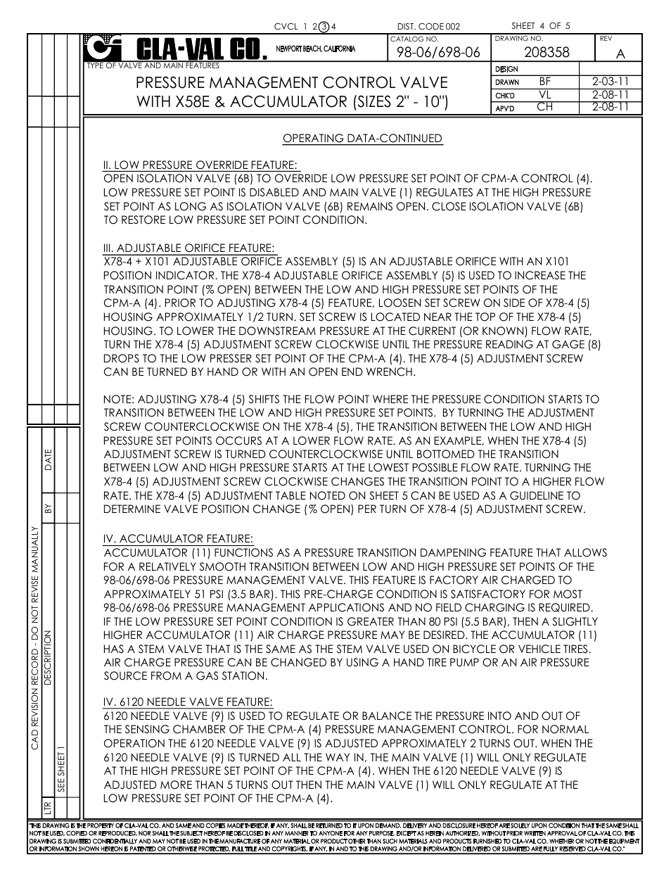 Cla-Val 98-06/698-06 Technical Manual User Manual | Page 5 / 36