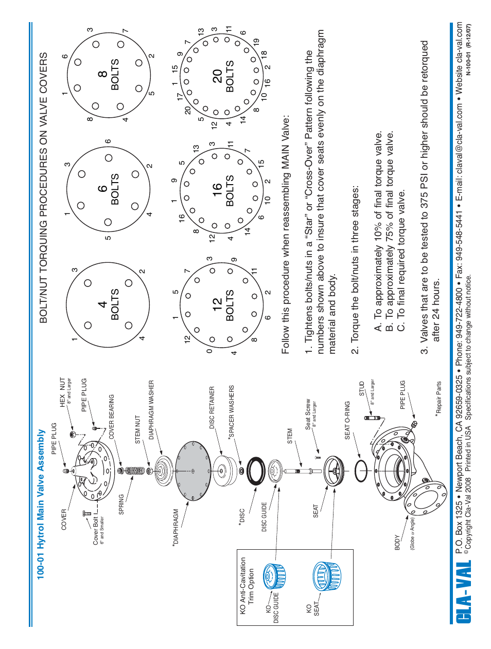 Cla -val | Cla-Val 43-01/643-01 User Manual | Page 12 / 35