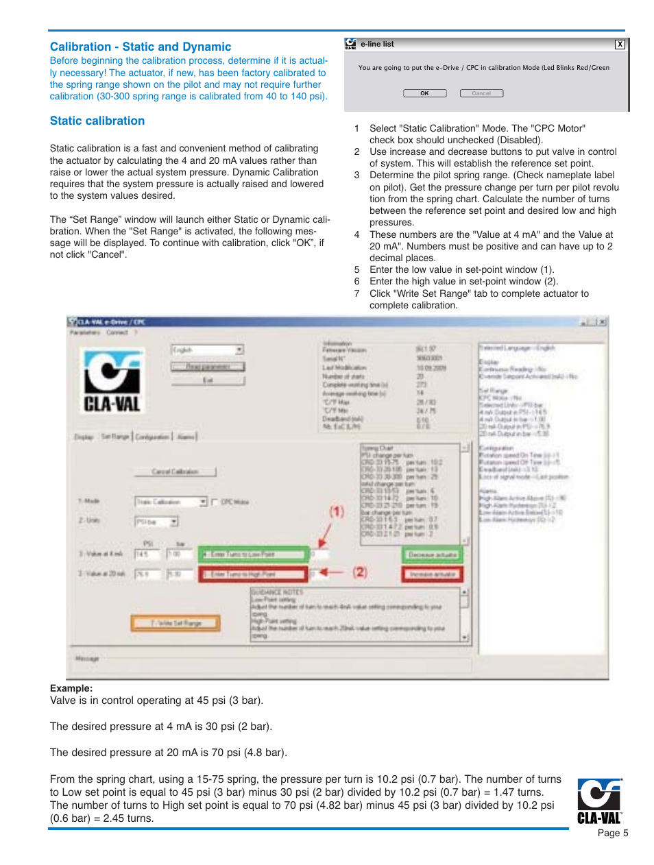 Calibration - static and dynamic, Static calibration | Cla-Val 390-07/3690-07 User Manual | Page 24 / 40