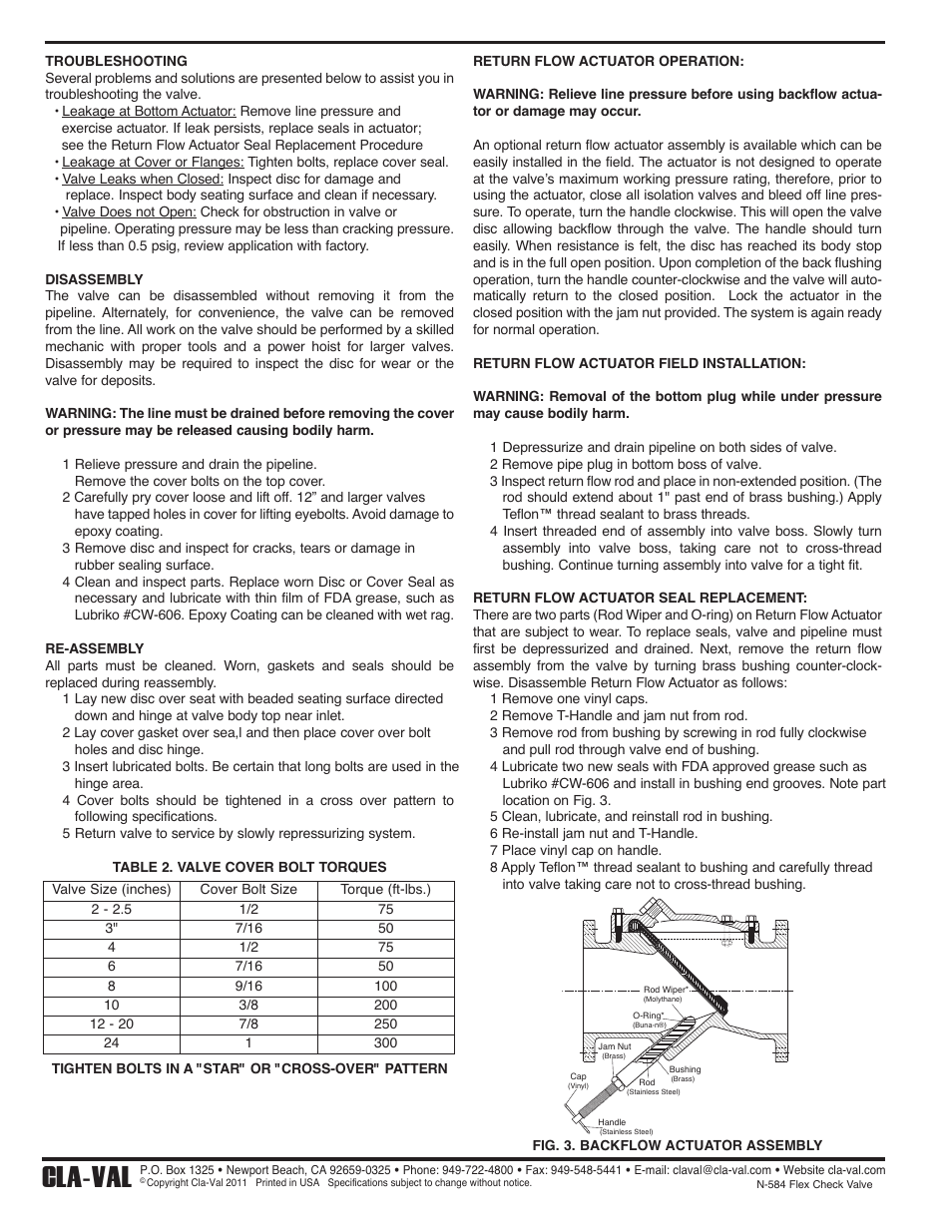 Cla-val | Cla-Val 584 User Manual | Page 2 / 2