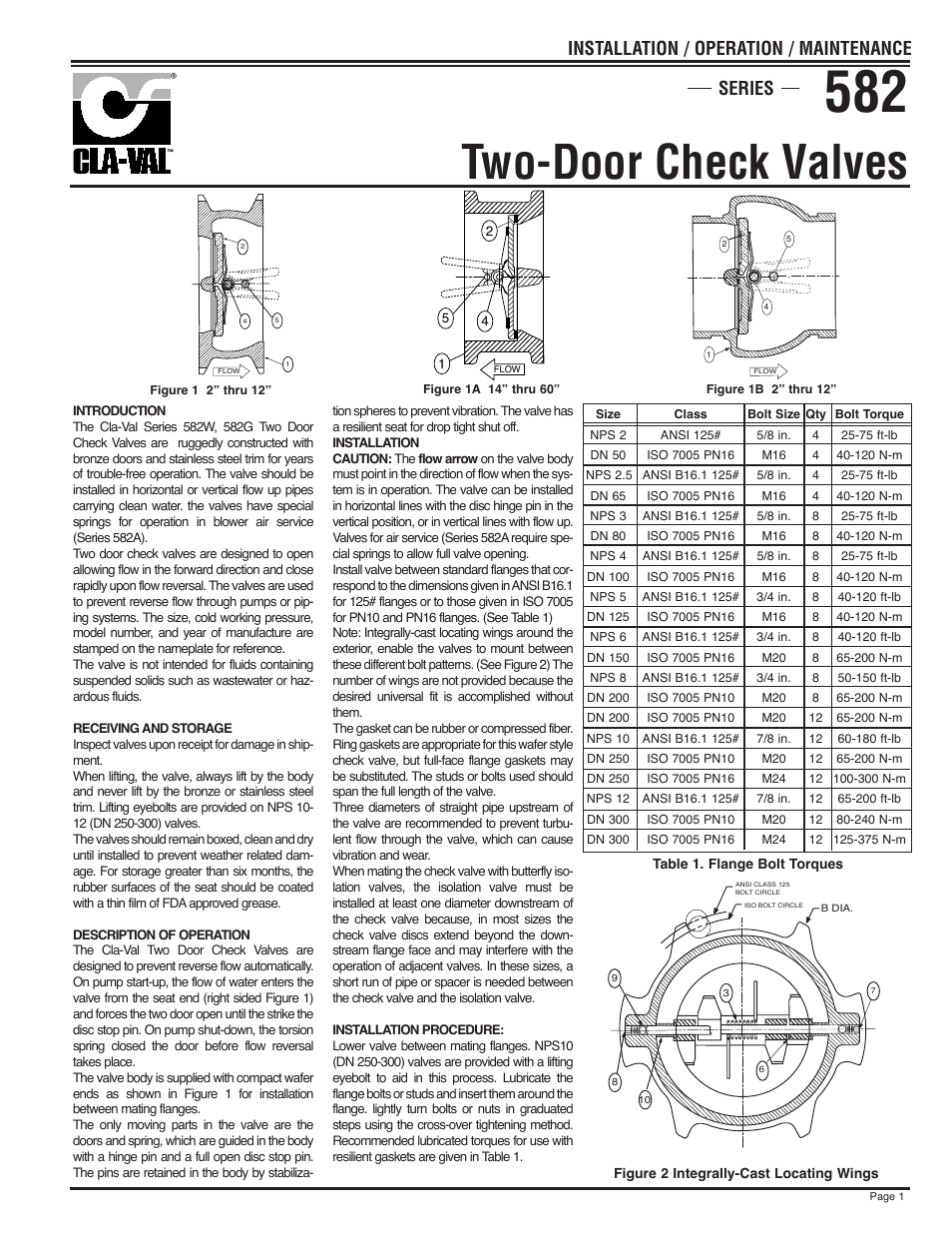 Cla-Val 582SWS Series User Manual | 4 pages