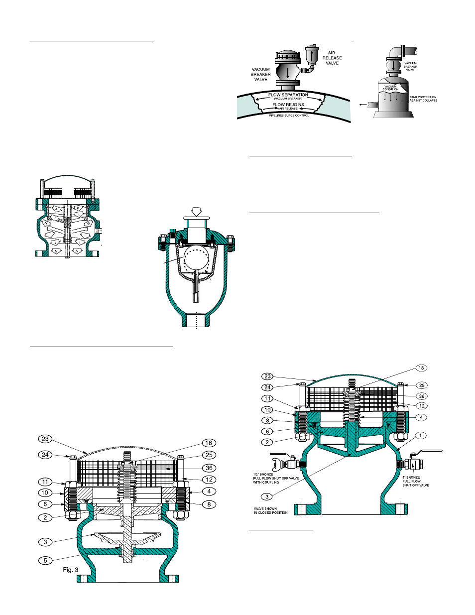 Installation/operation, Setting the breaker valve, Sewage applications | Flushing procedure fig. 4 | Cla-Val 38VB/AR Series User Manual | Page 3 / 4