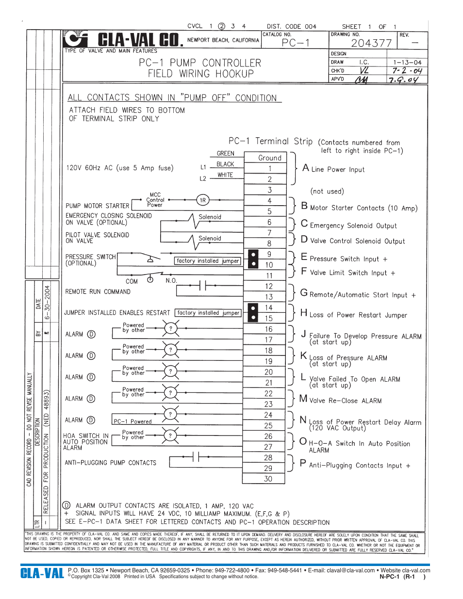 Cla-val | Cla-Val PC-1 User Manual | Page 8 / 8