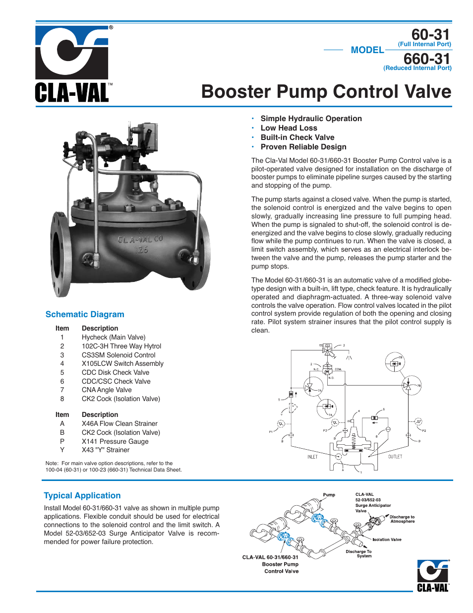 Cla-Val 60-31/660-31 User Manual | 4 pages