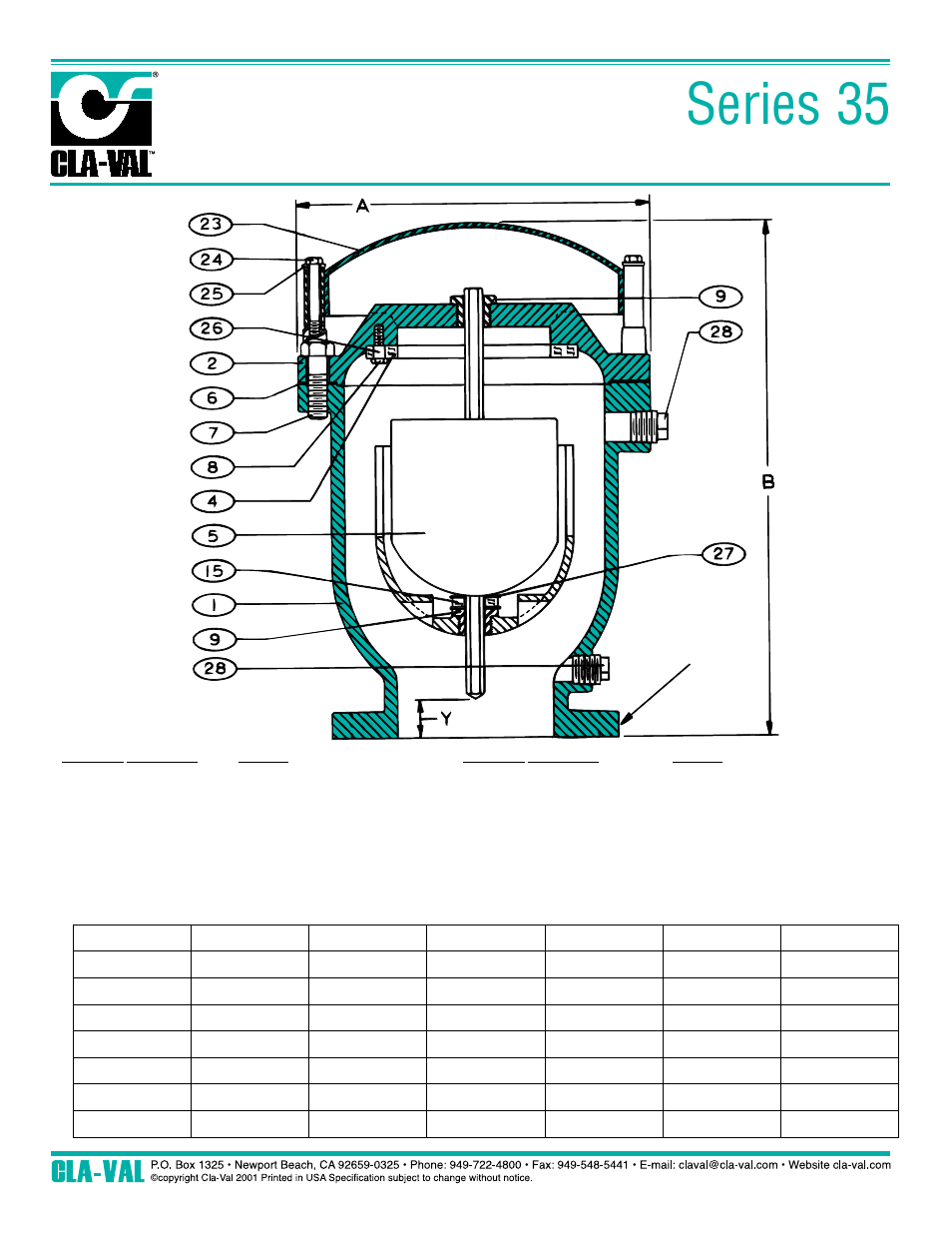 Series 35, Air and vacuum valve | Cla-Val 36 Series User Manual | Page 4 / 7