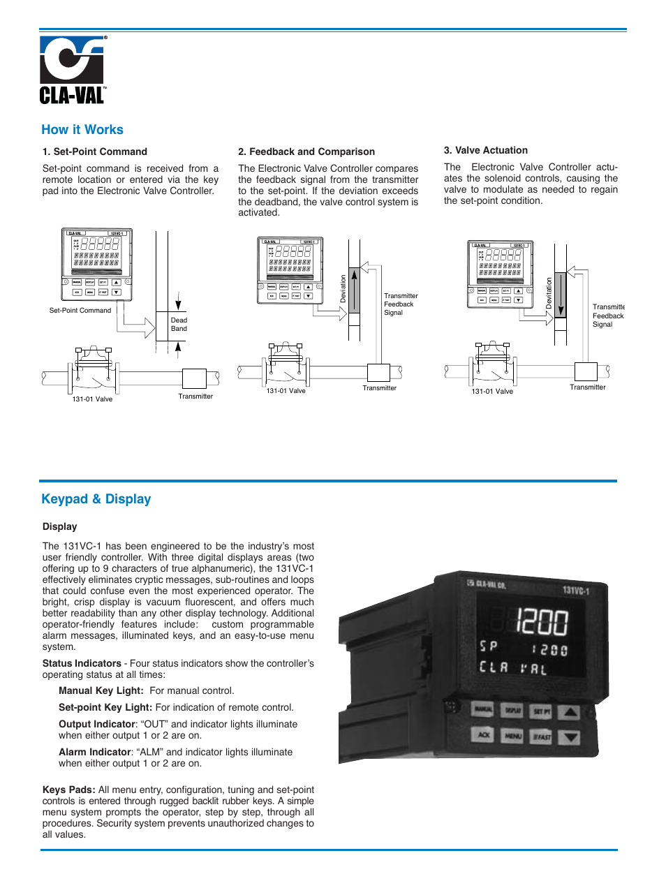 How it works, Keypad & display | Cla-Val 133-01/633-01 User Manual | Page 31 / 47