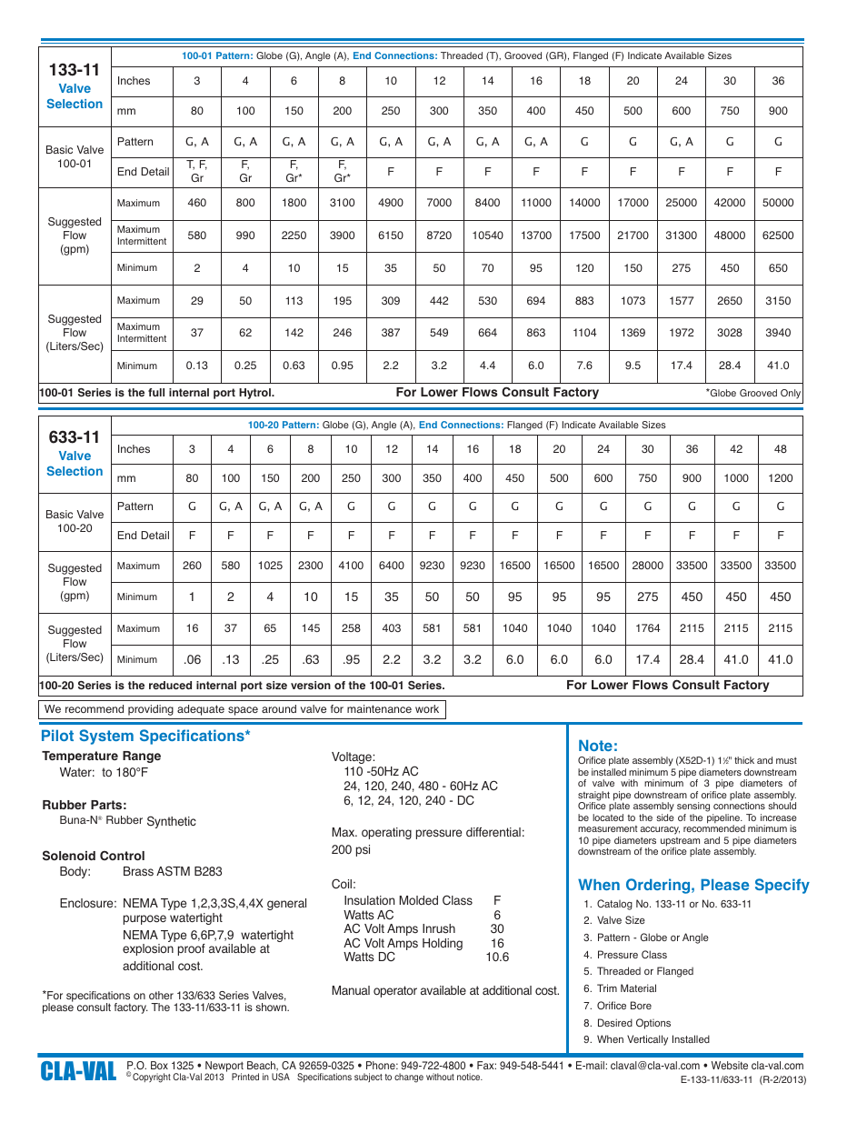 Cla-val | Cla-Val 133-11/633-11 User Manual | Page 4 / 4