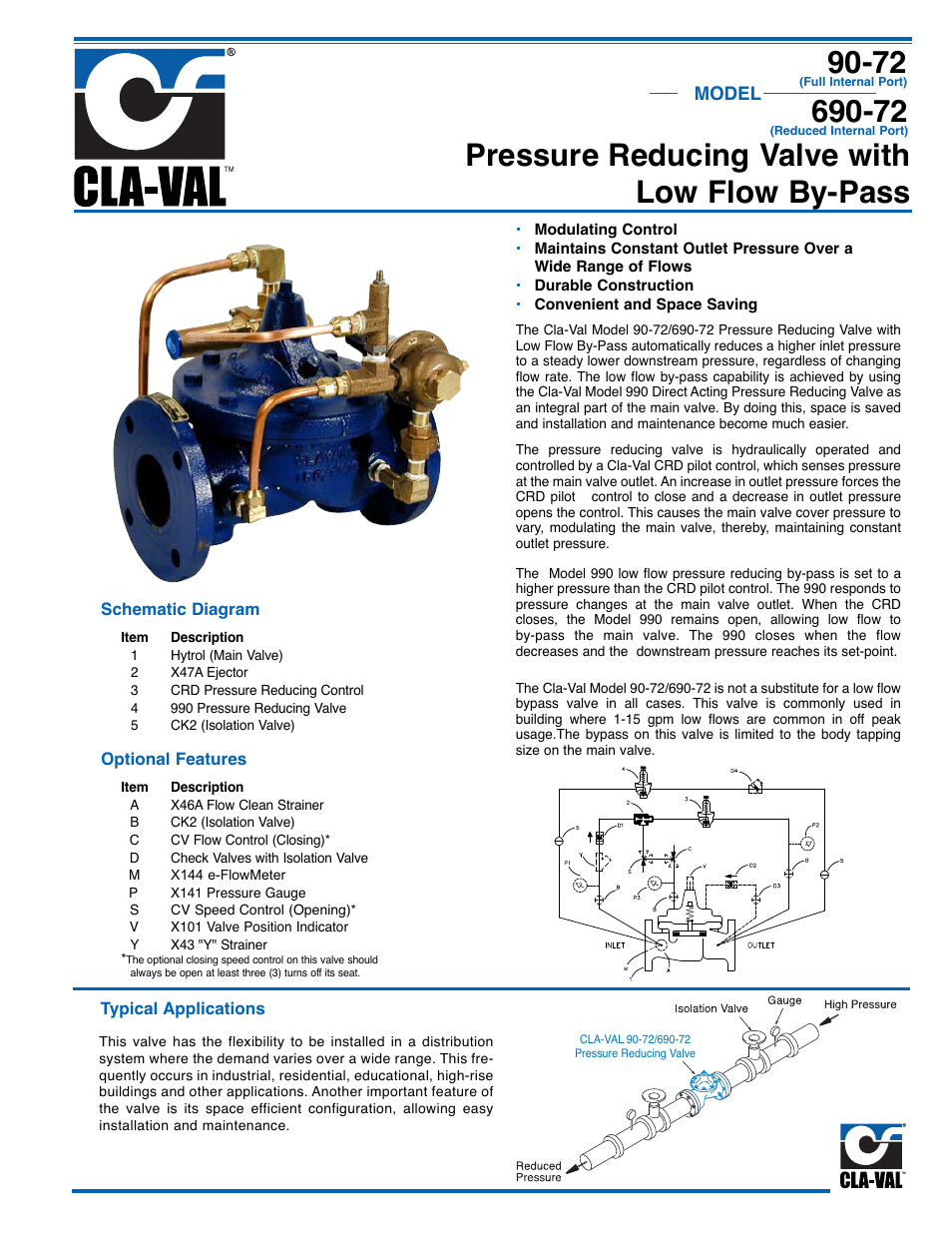 Cla-Val 90-72/690-72 User Manual | 4 pages