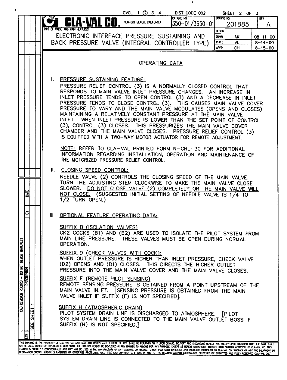 Cla-Val 350-01/3650-01 User Manual | Page 3 / 39