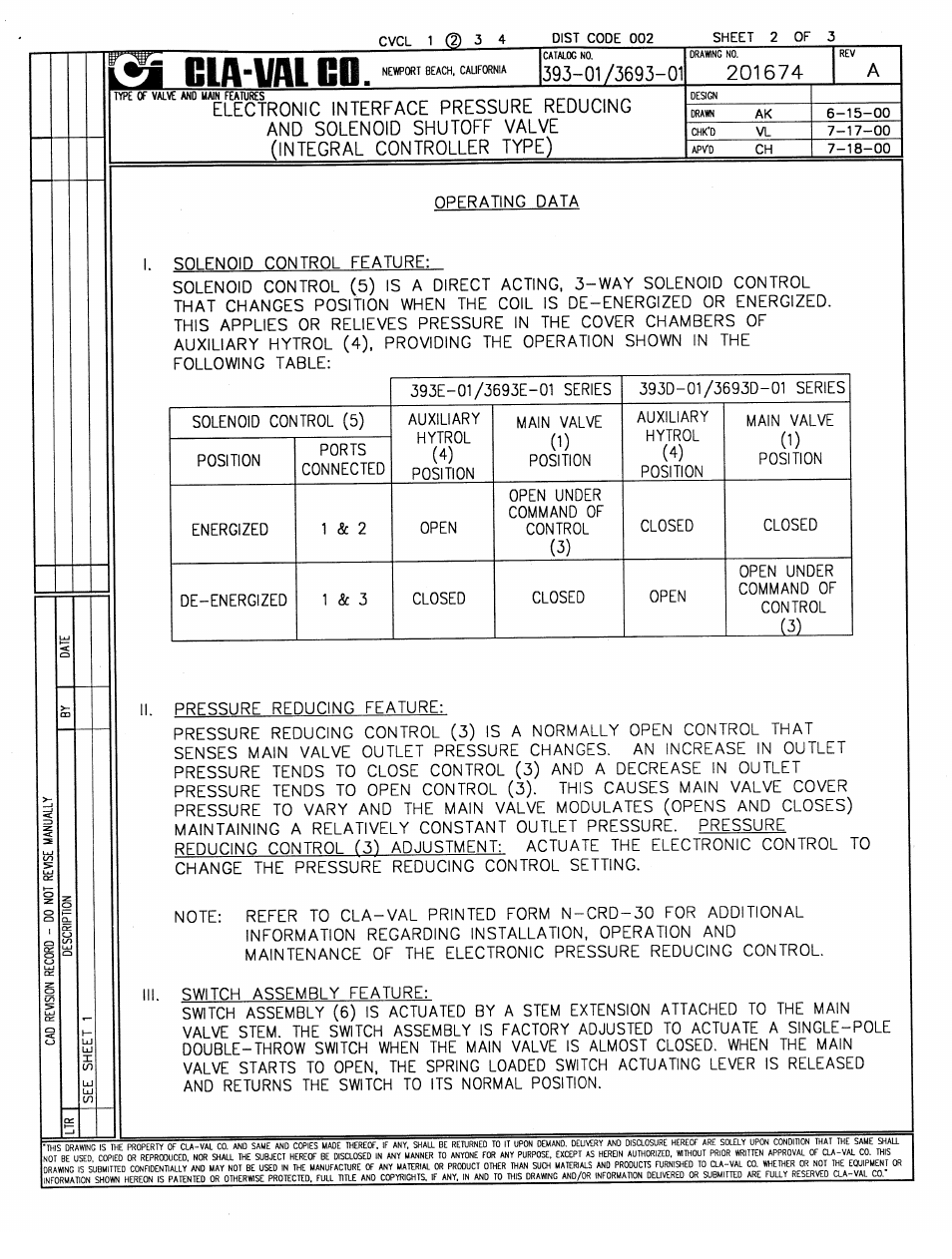 Cla-Val 393-01/3693-01 User Manual | Page 3 / 54