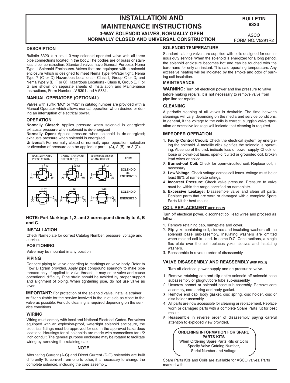 Installation and maintenance instructions, Bulletin 8320 | Cla-Val 393-01/3693-01 User Manual | Page 35 / 54