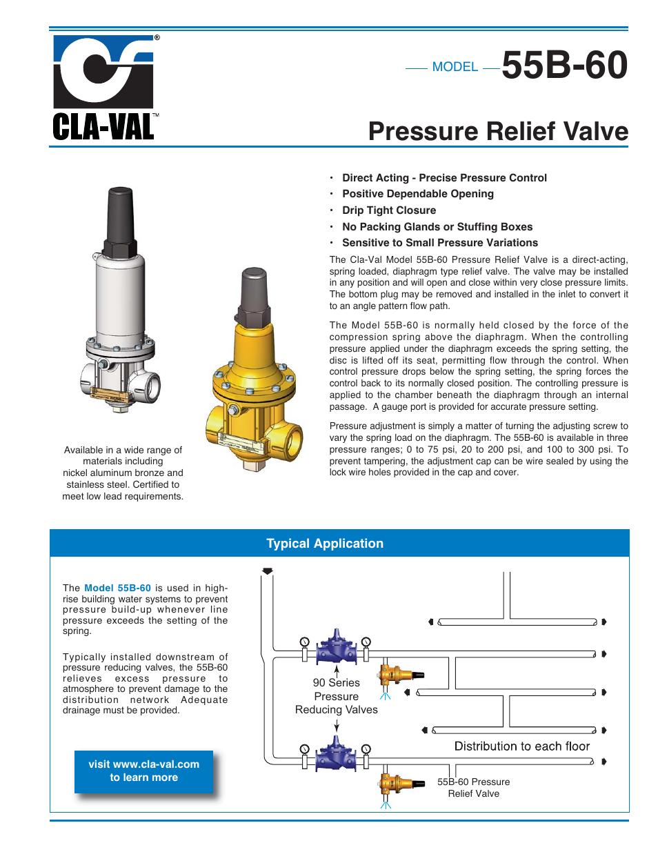 Cla-Val 55B-60 User Manual | 2 pages