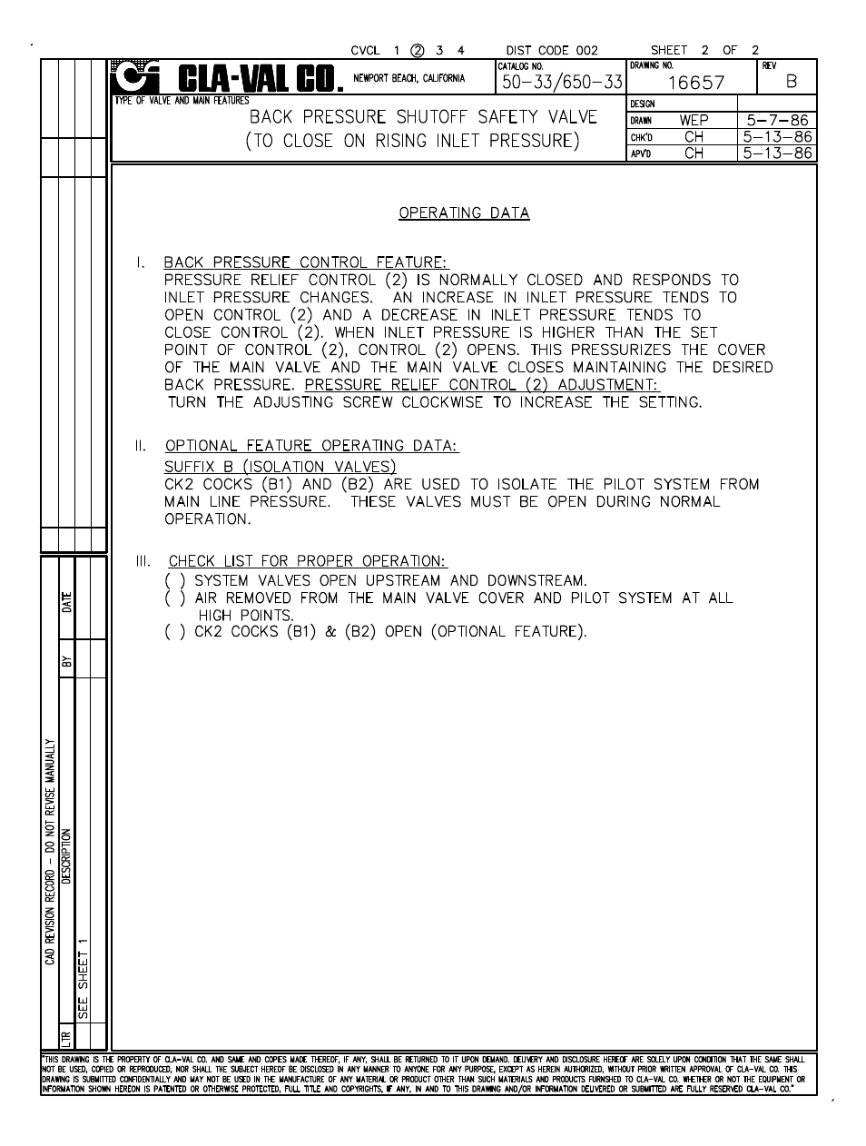 Cla-Val 50-33/650-33 User Manual | Page 3 / 23