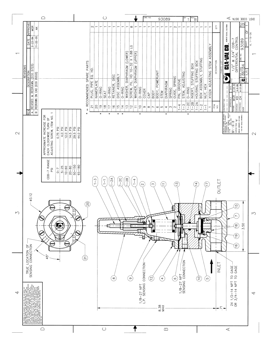 Cla-Val 250-01/605-01 User Manual | Page 20 / 29