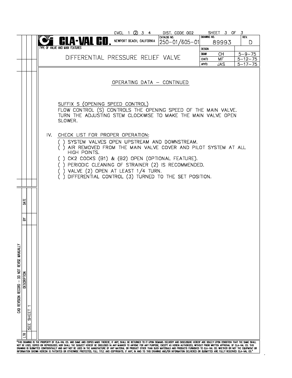 Cla-Val 250-01/605-01 User Manual | Page 4 / 29