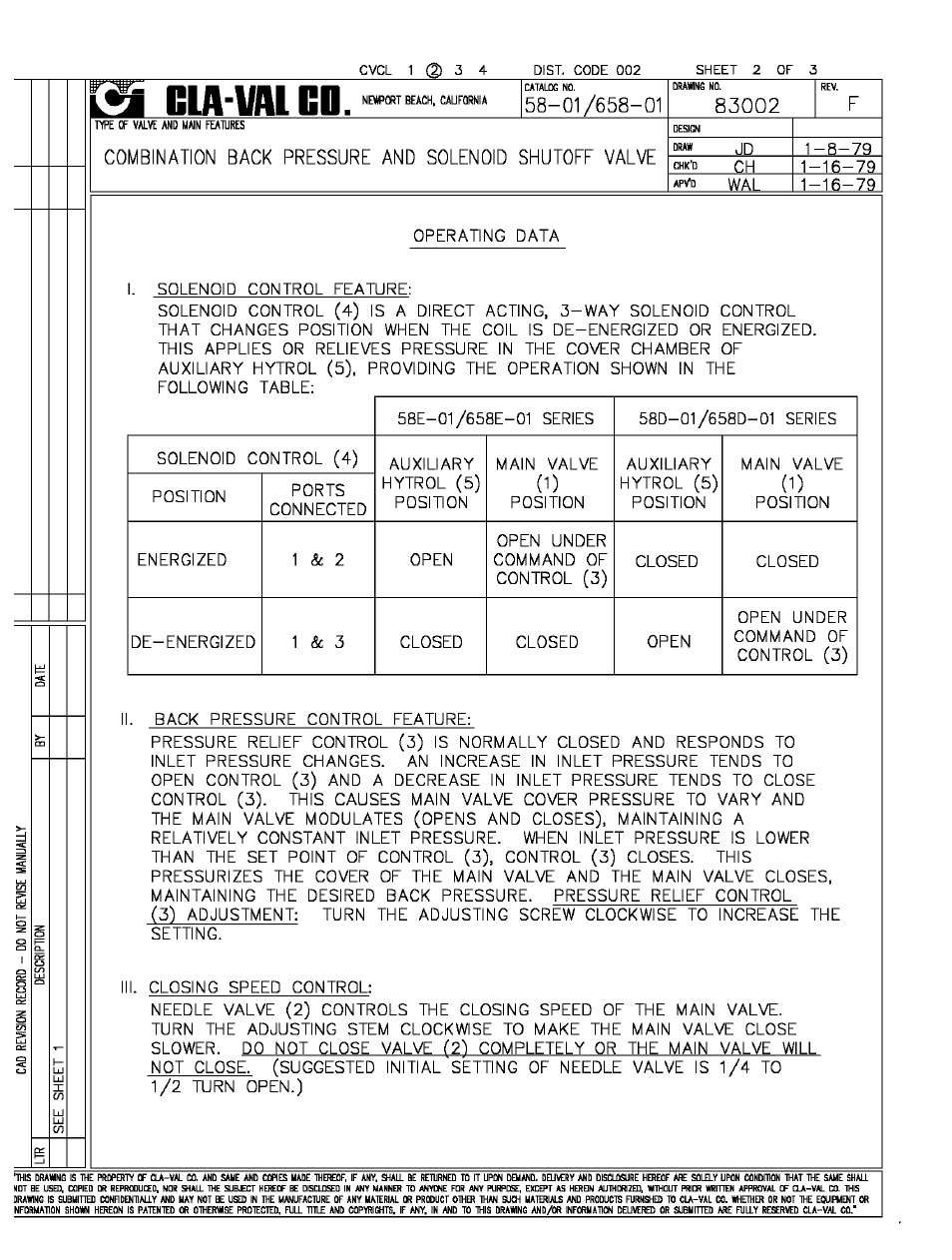 Cla-Val 58-01/658-01 Technical Manual User Manual | Page 4 / 40