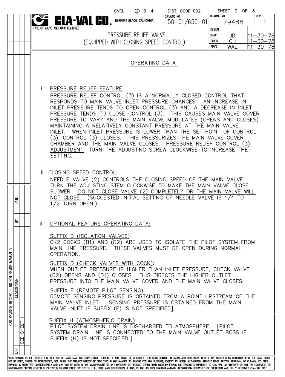 Cla-Val 50-01/650-01 Technical Manual User Manual | Page 3 / 25