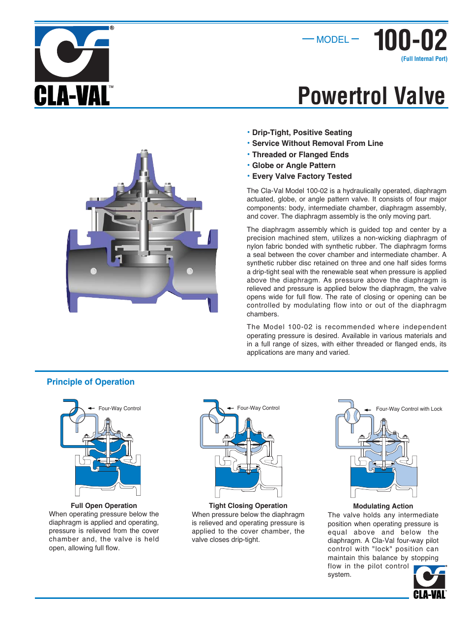 Powertrol valve | Cla-Val 100-02 Technical Manual User Manual | Page 2 / 16