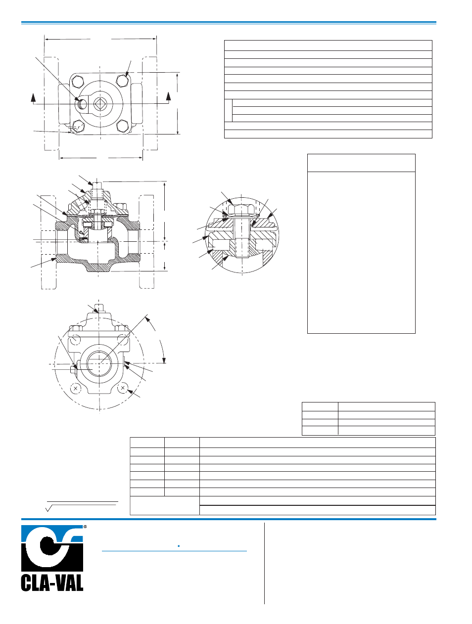 Cla-val, Flow characteristics, When ordering, please specify | Parts list, Cb e g f, Ah d h aa | Cla-Val 7100 Technical Manual User Manual | Page 4 / 9