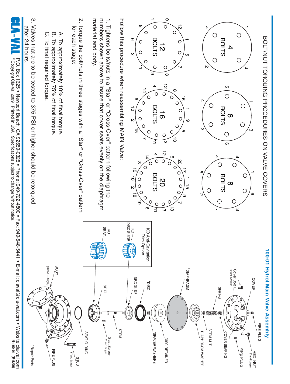 Cla - val | Cla-Val 124-01/624-01 Technical Manual User Manual | Page 16 / 32