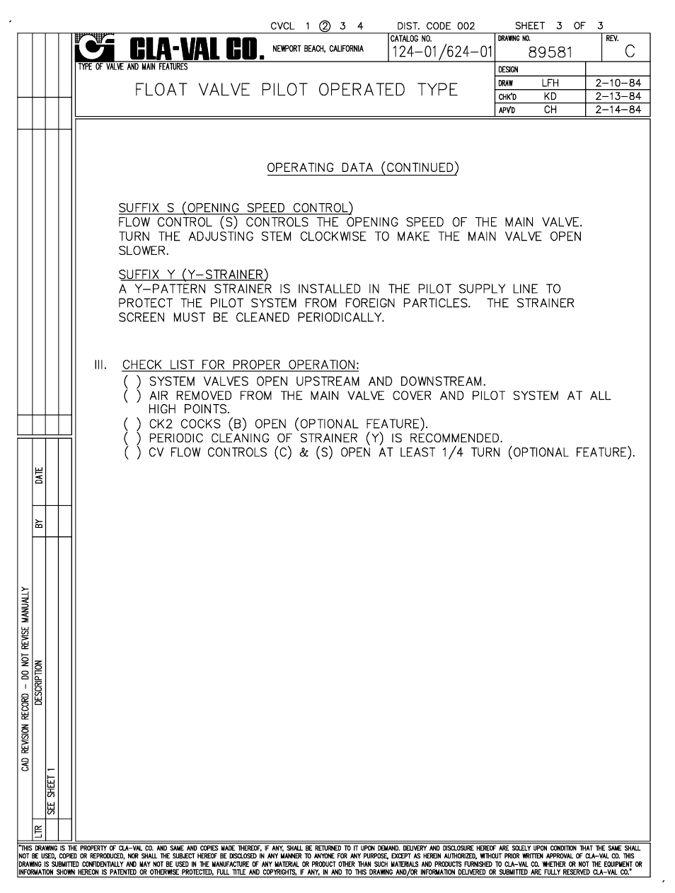 Cla-Val 124-01/624-01 Technical Manual User Manual | Page 5 / 32