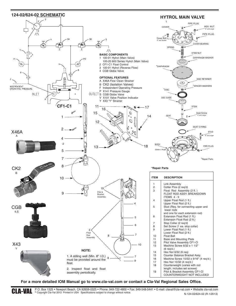 N-124-02_2, Cla-val | Cla-Val 124-02/624-02 Quick Manual User Manual | Page 2 / 2