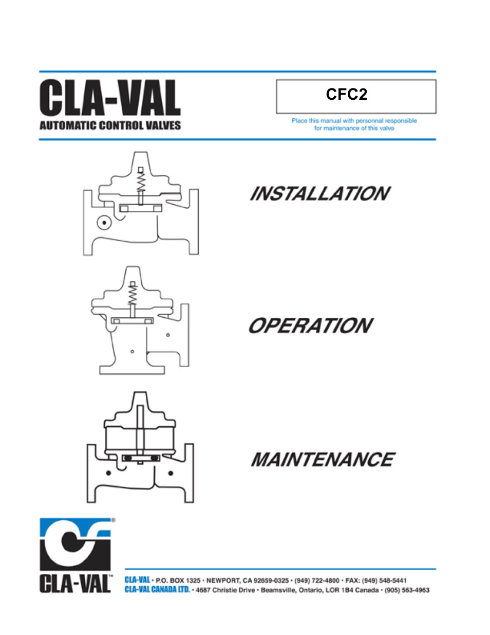 Cla-Val CFC2 User Manual | 5 pages