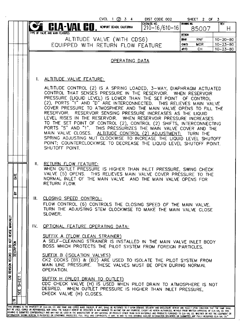 Cla-Val 210-16/610-16 User Manual | Page 4 / 44