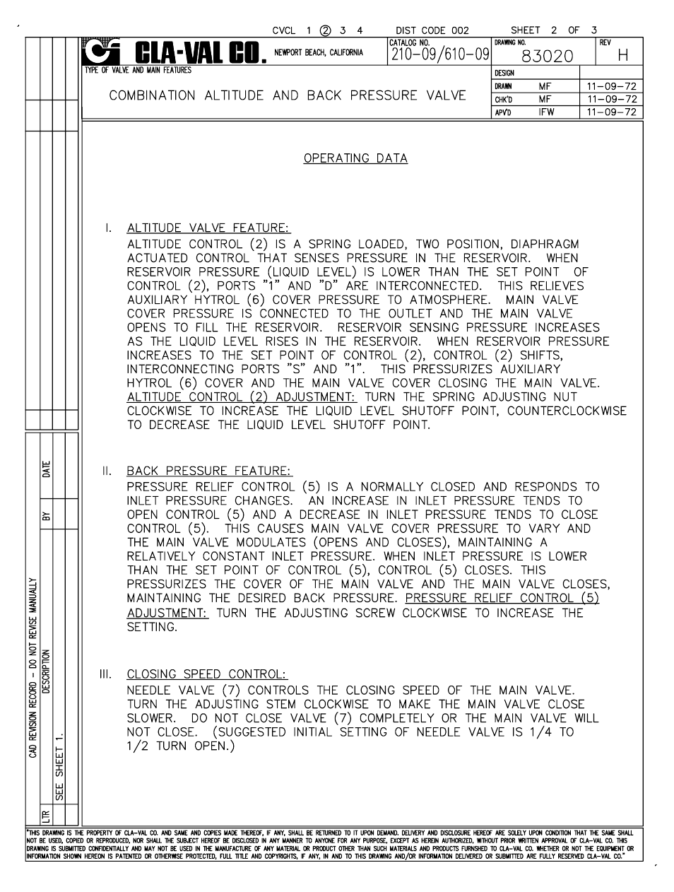 Cla-Val 210-09/610-09 User Manual | Page 3 / 38