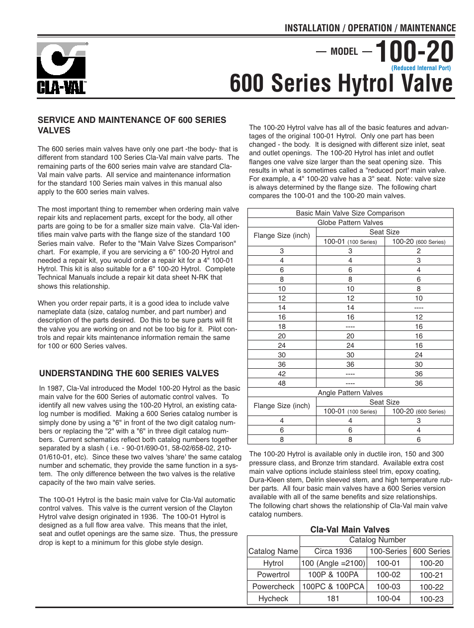 600 series hytrol valve, Model installation / operation / maintenance | Cla-Val 210-03/610-03 User Manual | Page 17 / 48