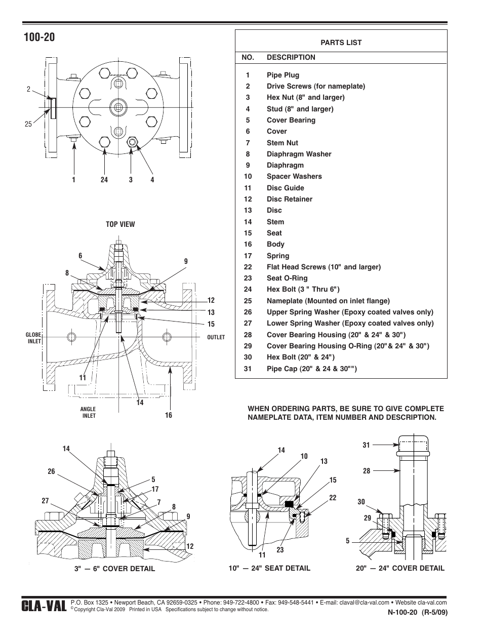 Cla-val | Cla-Val 210-03/610-03 User Manual | Page 18 / 48