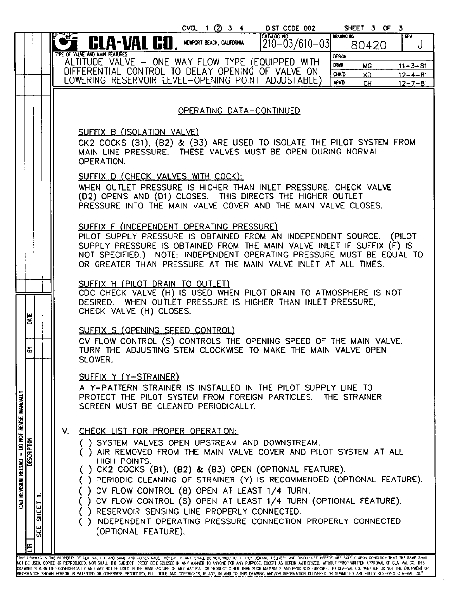 Cla-Val 210-03/610-03 User Manual | Page 5 / 48