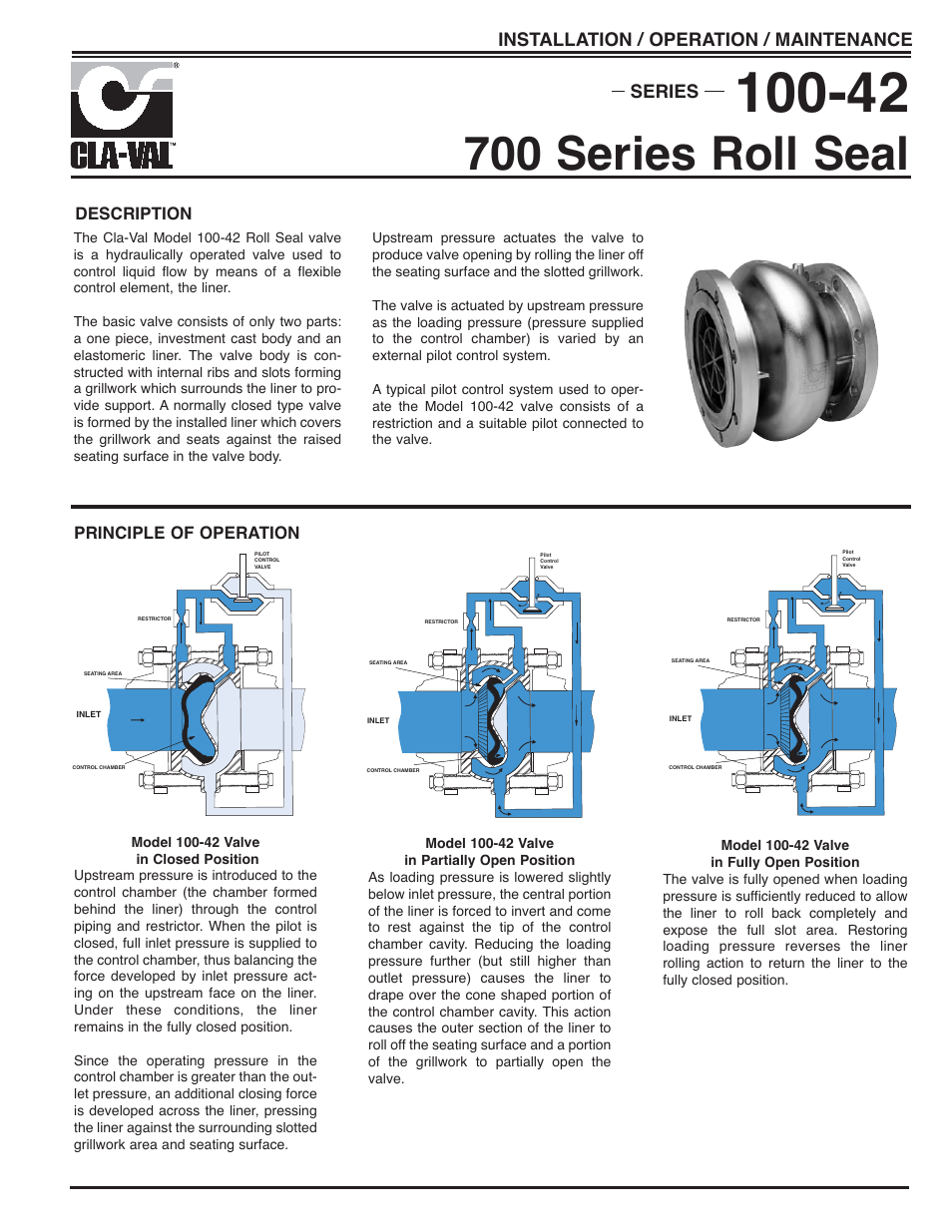 Cla-Val 100-42 700 Series User Manual | 8 pages