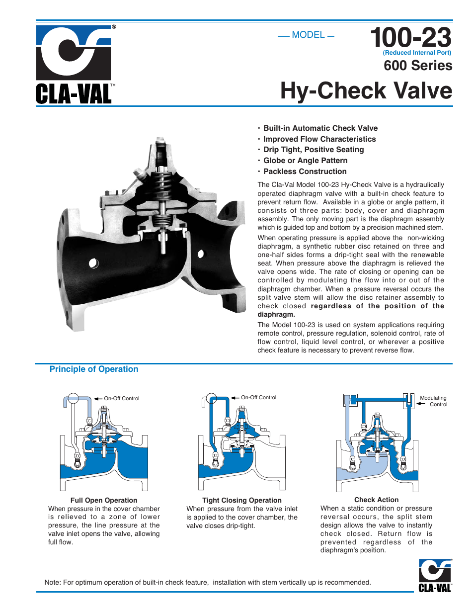 Cla-Val 100-23 600 Series User Manual | 4 pages